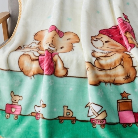 Super Soft Silky Baby Blanket 39" x 55" Two Bears New Cloud Baby Blanket - Picture 6 of 10